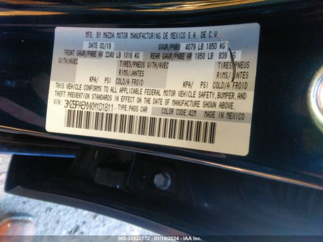 3MZBPAEMXKM101811 Mazda Mazda3 Premium Package