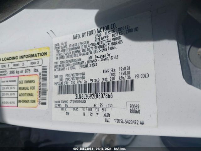 3LN6L2G92ER807866 Lincoln MKZ