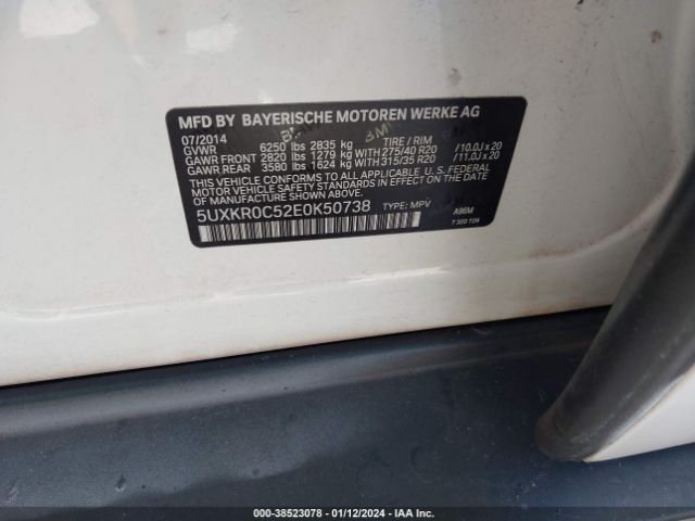 5UXKR0C52E0K50738 BMW X5 Xdrive35i