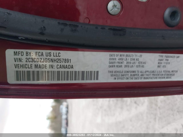 Dodge Challenger Gt 2022 2C3CDZJG5NH257891 Image 9