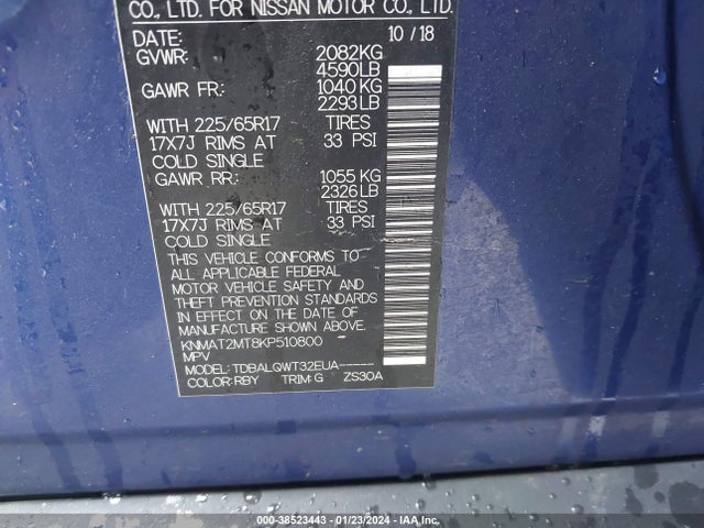 Nissan ROGUE SV 2019 KNMAT2MT8KP510800 Image 9
