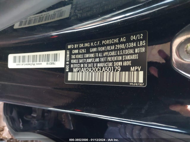 2012 PORSCHE CAYENNE WP1AB2A20CLA50179 Photo 8