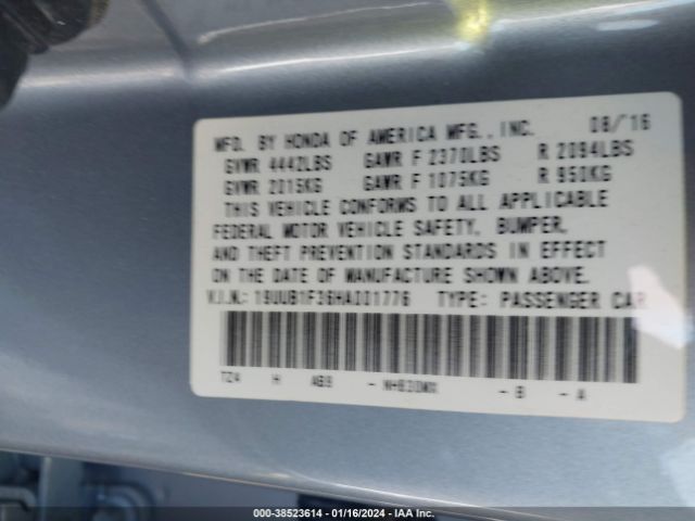 19UUB1F36HA001776 Acura TLX