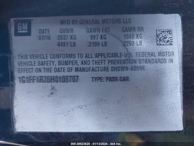 Chevrolet Camaro 1ss 2017 1G1FF1R76H0108707 Image 9