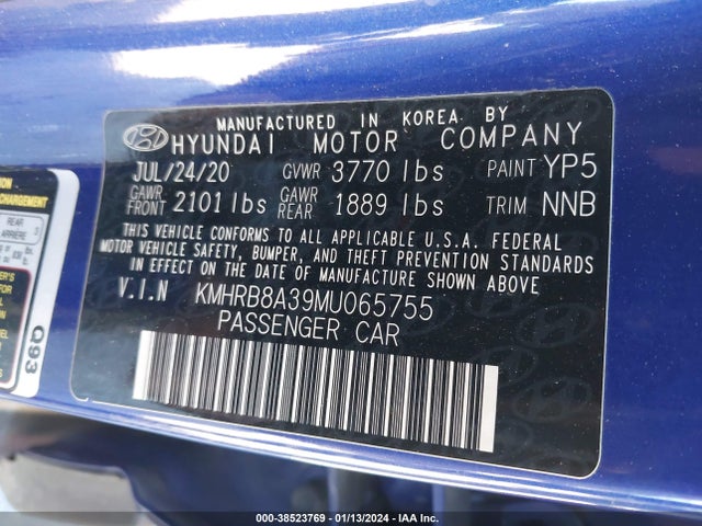 Hyundai Venue Se 2021 KMHRB8A39MU065755 Image 9