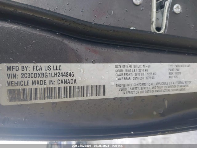 Dodge Charger Sxt Rwd 2020 2C3CDXBG1LH244846 Image 9