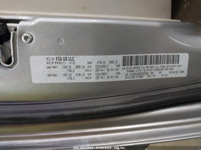 Dodge Grand Caravan Sxt 2016 2C4RDGCG8GR357648 Image 9
