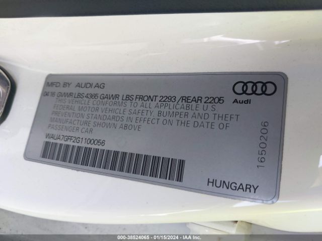 WAUA7GFF2G1100056 Audi A3 1.8t Premium