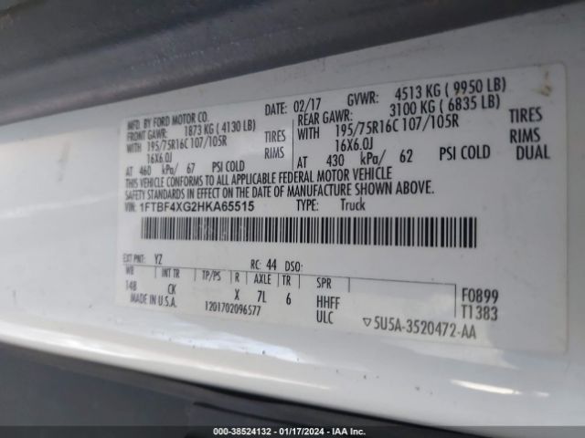 1FTBF4XG2HKA65515 Ford Transit-350