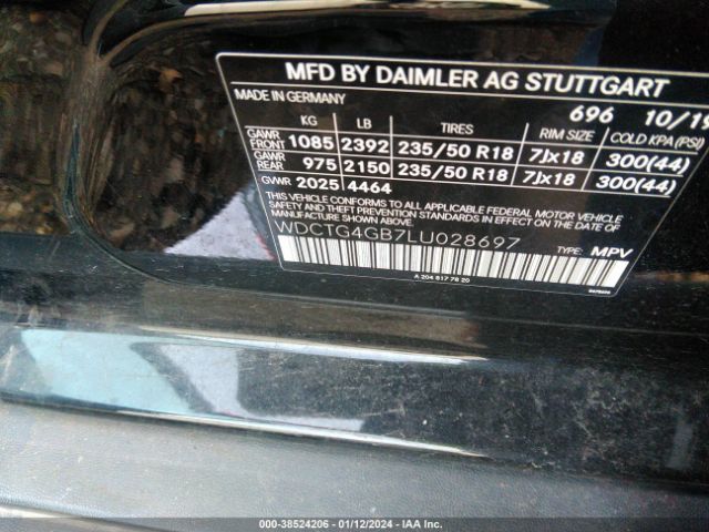 WDCTG4GB7LU028697 Mercedes-Benz Gla 250 4matic