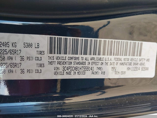 Dodge JOURNEY SE 2017 3C4PDCAB1HT559141 Image 9