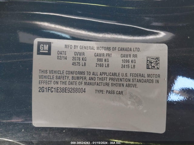Chevrolet Camaro 2lt 2014 2G1FC1E38E9268004 Image 9