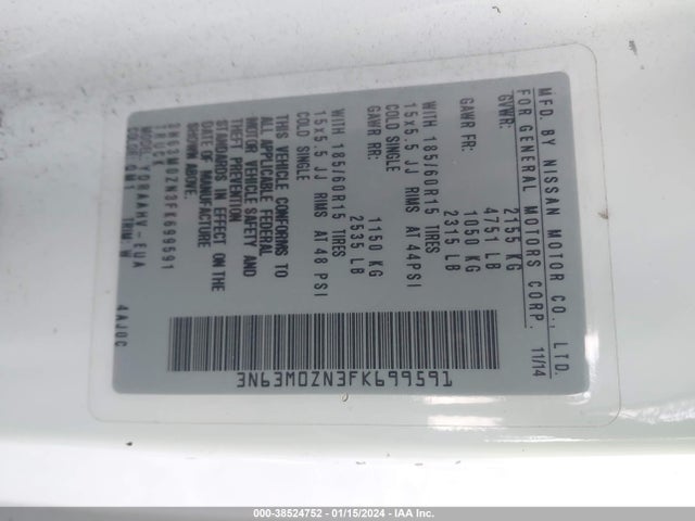 Chevrolet City Express 1lt 2015 3N63M0ZN3FK699591 Image 9