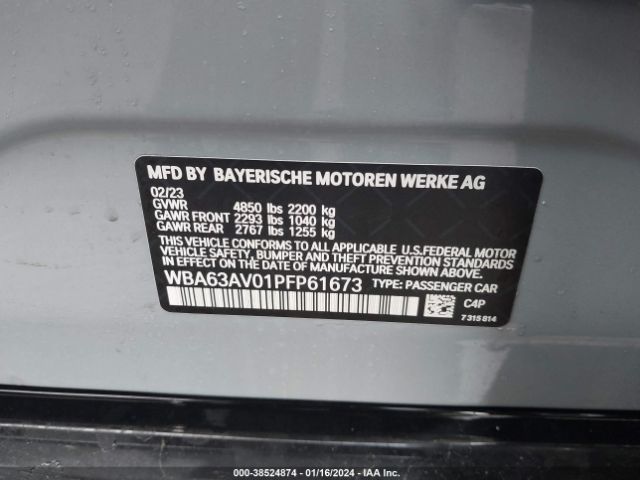 WBA63AV01PFP61673 BMW 430i Gran Coupe