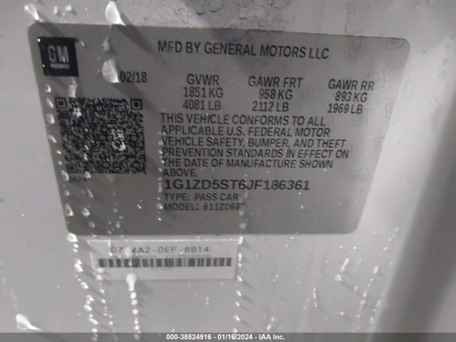 Chevrolet MALIBU LT 2018 1G1ZD5ST6JF186361 Image 9