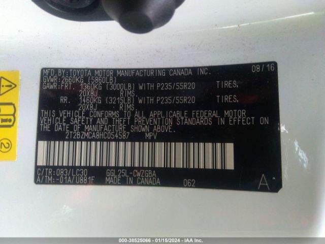 2T2BZMCA8HC054587 Lexus Rx 350 F Sport