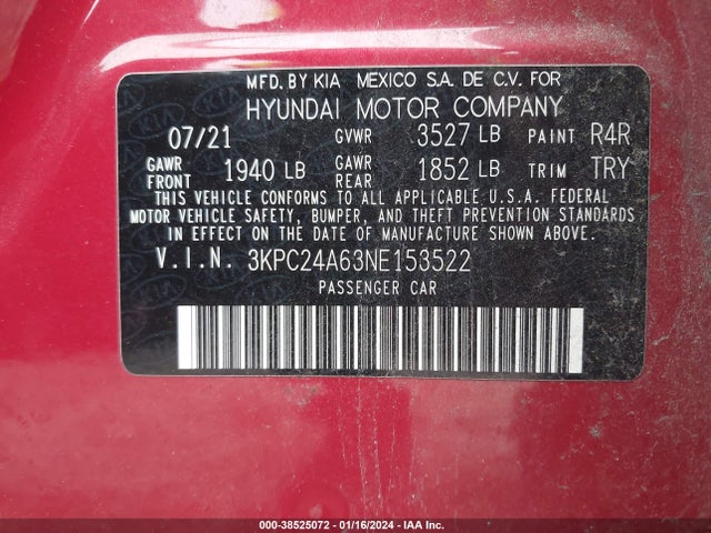 Hyundai ACCENT SE 2022 3KPC24A63NE153522 Image 9