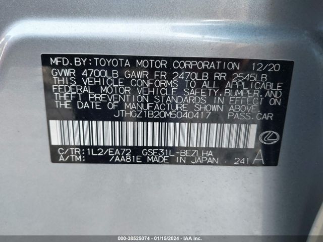 2021 LEXUS IS 350 JTHGZ1B20M5040417 Photo 8