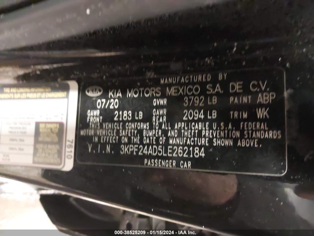 KIA Forte Lxs 2020 3KPF24AD5LE262184 Image 9
