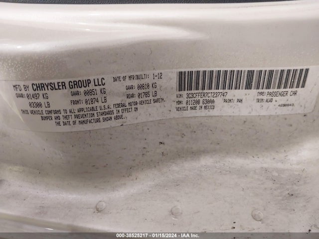 2012 FIAT 500C 3C3CFFER7CT237747 Photo 8