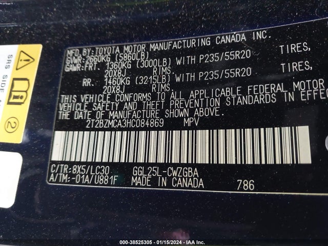 2T2BZMCA3HC084869 Lexus Rx 350 F Sport