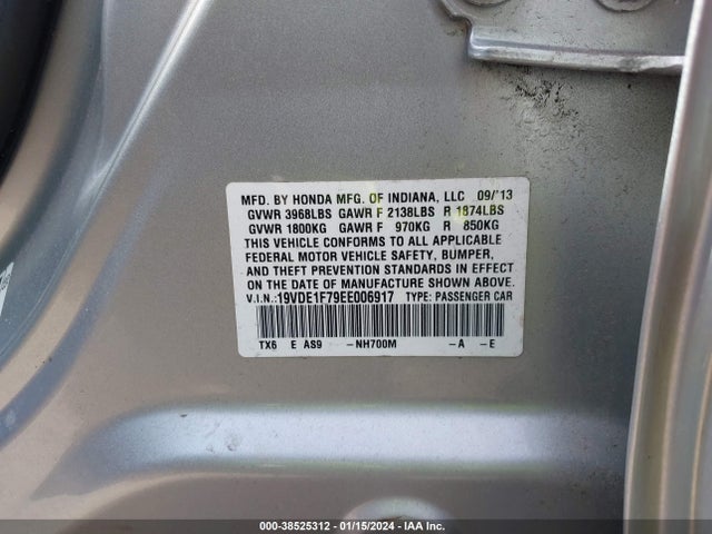 19VDE1F79EE006917 Acura Ilx 2.0l