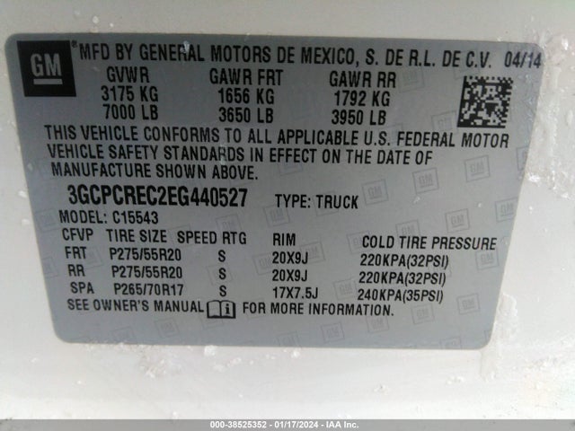Chevrolet Silverado 1500 1lt 2014 3GCPCREC2EG440527 Image 9