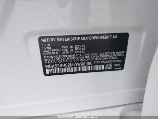 WBA53BH02MWW98060 BMW 5 Series 530i
