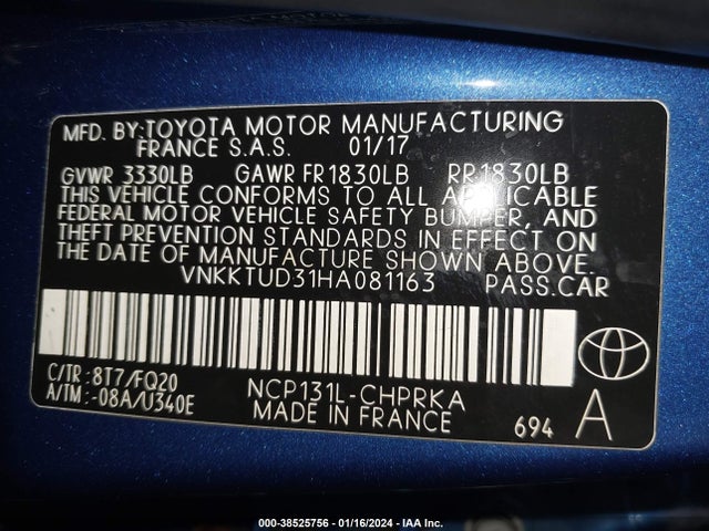 Toyota YARIS L 2017 VNKKTUD31HA081163 Image 9