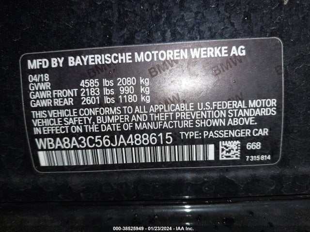 BMW 320i Xdrive 2018 WBA8A3C56JA488615 Image 9