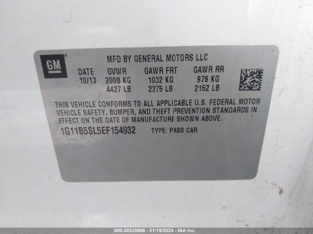 1G11B5SL5EF154932 Chevrolet Malibu 1ls