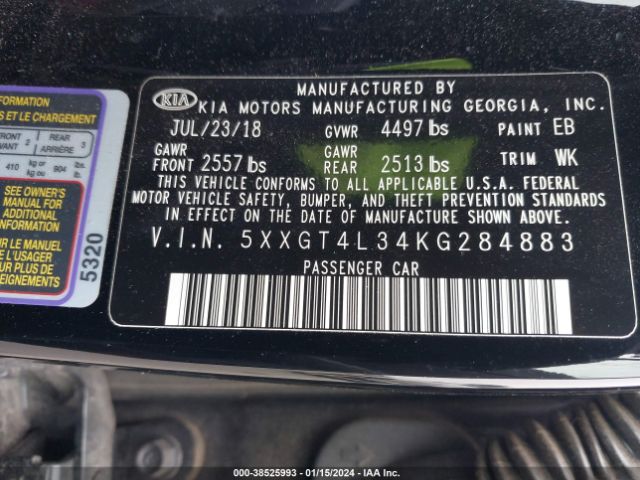 5XXGT4L34KG284883 KIA Optima S