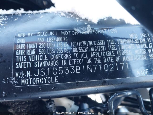 2022 SUZUKI GSX-S750 JS1C533B1N7102171 Photo 9