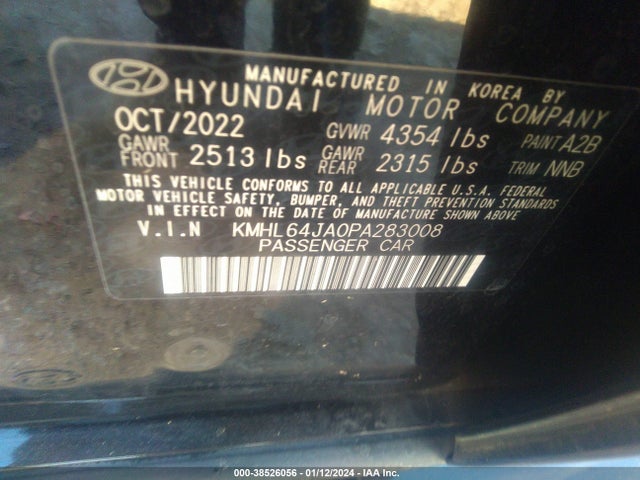 Hyundai SONATA SEL 2023 KMHL64JA0PA283008 Image 9