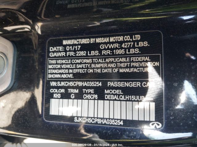 SJKCH5CP8HA035254 Infiniti Qx30 Luxury