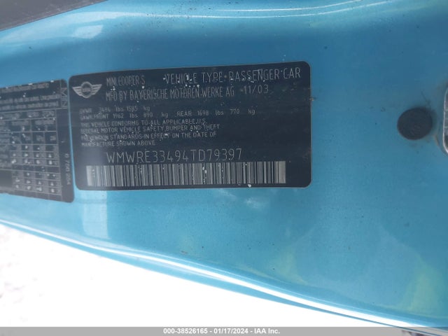 2004 MINI COOPER S WMWRE33494TD79397 Photo 8