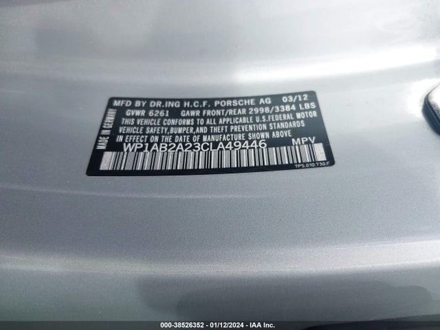 2012 PORSCHE CAYENNE WP1AB2A23CLA49446 Photo 8