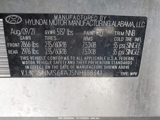 Hyundai Santa Fe Xrt 2022 5NMS64AJ5NH388341 Image 9