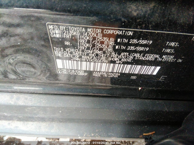 Toyota Rav4 Limited 2019 JTMN1RFV1KD506796 Image 9