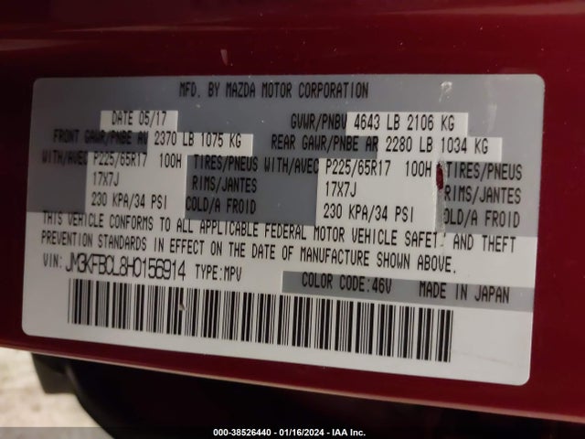 Mazda Cx-5 Touring 2017 JM3KFBCL8H0156914 Image 9