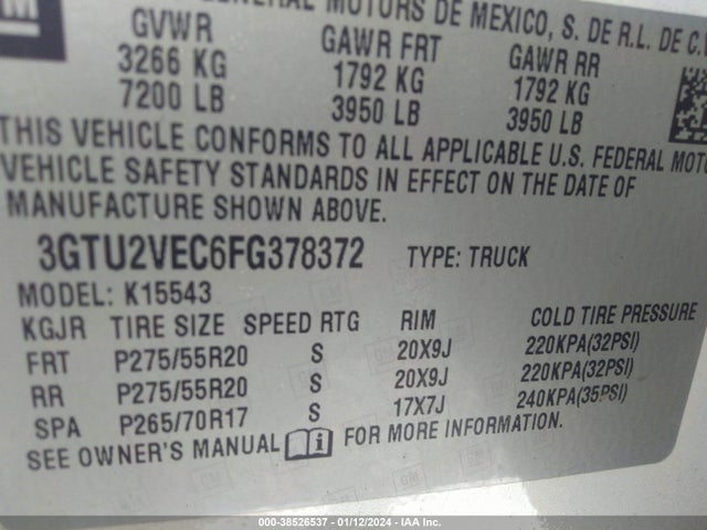 GMC Sierra 1500 Slt 2015 3GTU2VEC6FG378372 Image 9
