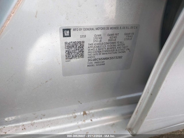 Chevrolet CRUZE LS 2019 3G1BC6SM6KS573282 Image 9