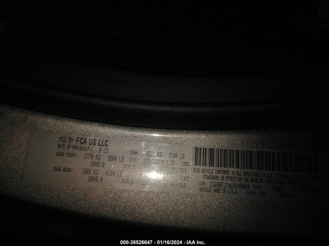 RAM 1500 Laramie  4x4 5'7 Box 2020 1C6SRFJT0LN149064 Image 9