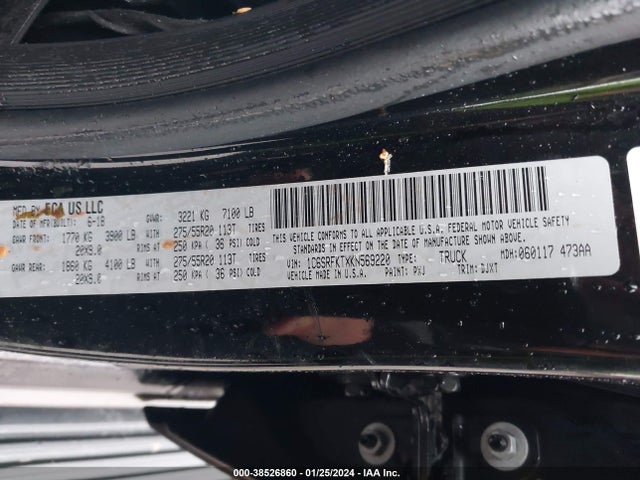 RAM 1500 Longhorn  4x4 5'7 Box 2019 1C6SRFKTXKN569220 Image 9