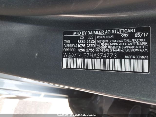 WDDZF4JB7HA274773 Mercedes-Benz E 300