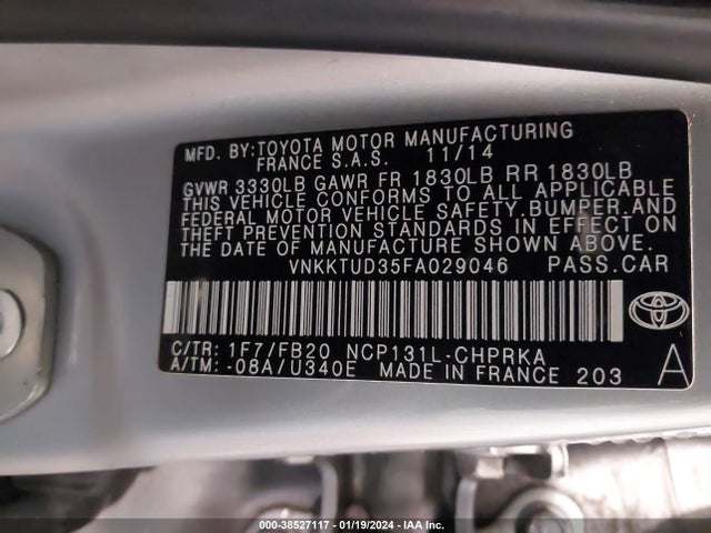 Toyota YARIS LE 2015 VNKKTUD35FA029046 Image 9