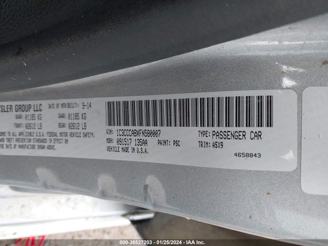 Chrysler 200 Limited 2015 1C3CCCABXFN580007 Image 9