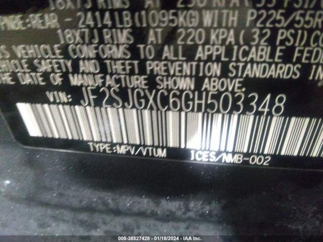 Subaru Forester 2.0xt Touring 2016 JF2SJGXC6GH503348 Image 9