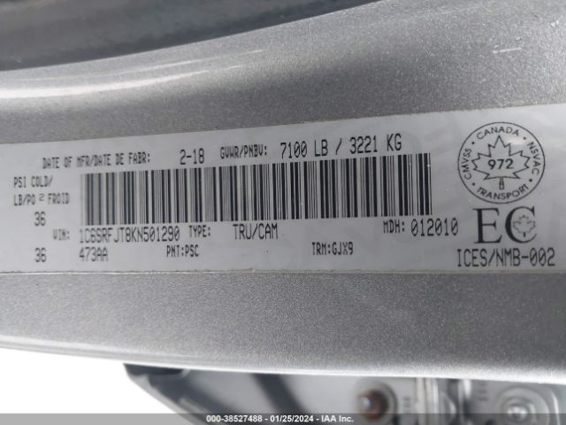 1C6SRFJT8KN501290 RAM 1500 Laramie