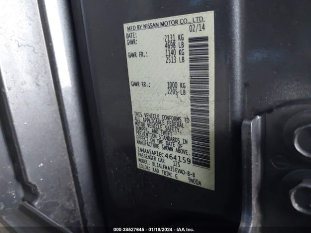 1N4AA5AP1EC464159 Nissan Maxima 3.5 Sv